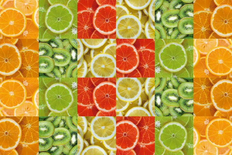 Tapis vinyle cuisine mosaïque de tranches d'agrumes - TenStickers