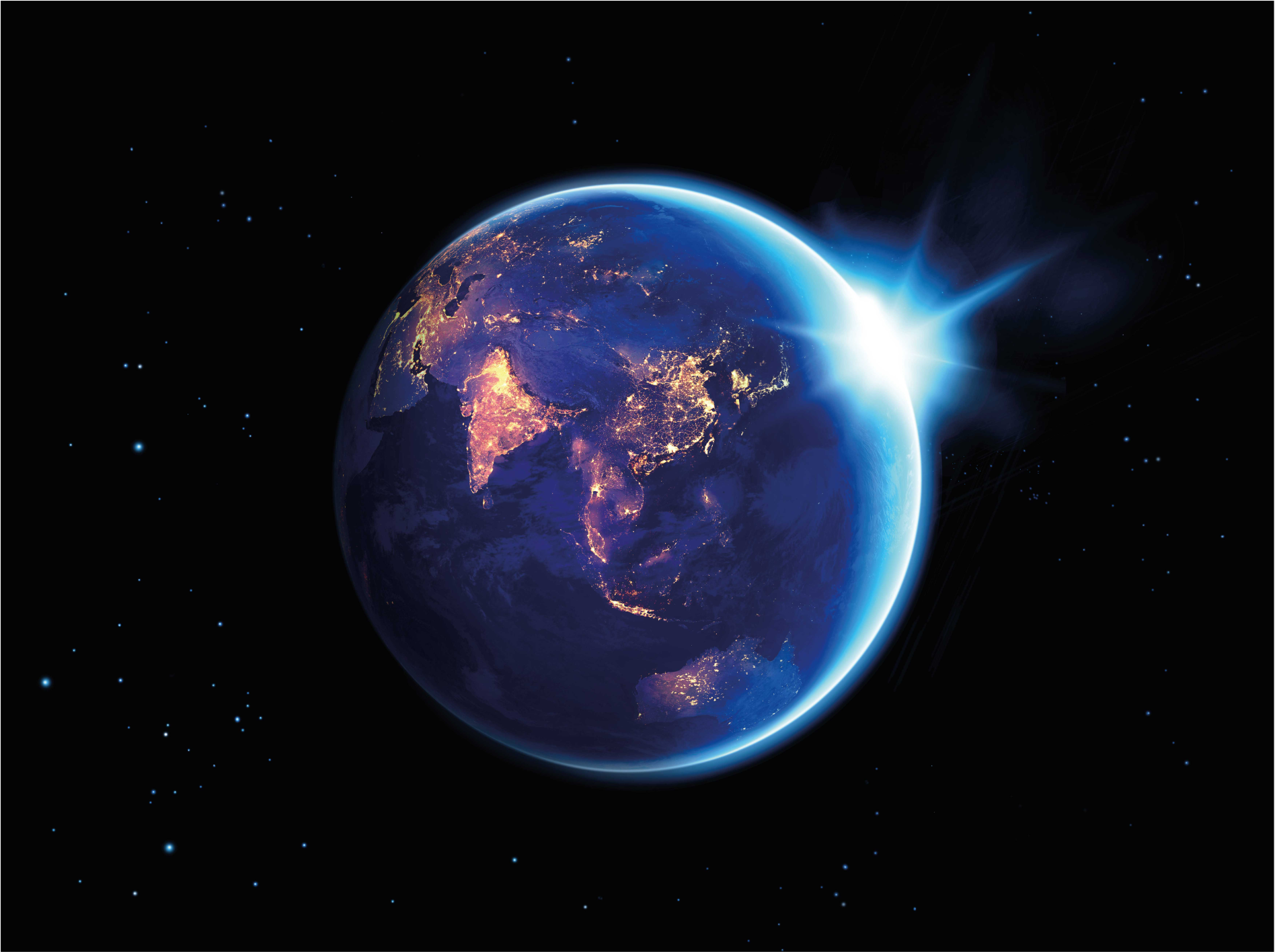 Tapis vinyle carte du monde vue de la planète terre - TenStickers