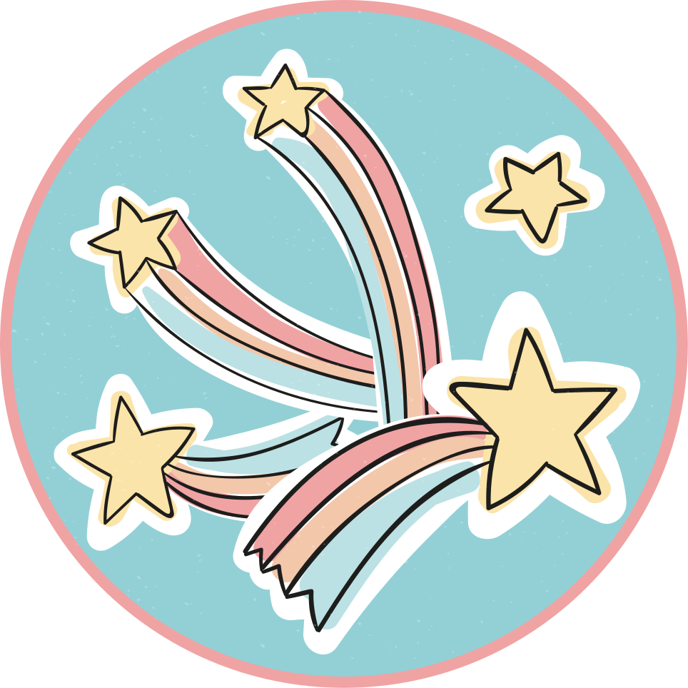 Tapis vinyle pour enfants étoiles arc-en-ciel colorées - TenStickers