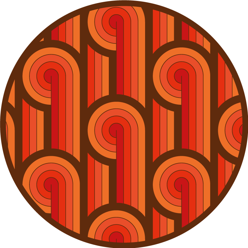 Tapis vinyle retro Formes rayées - TenStickers