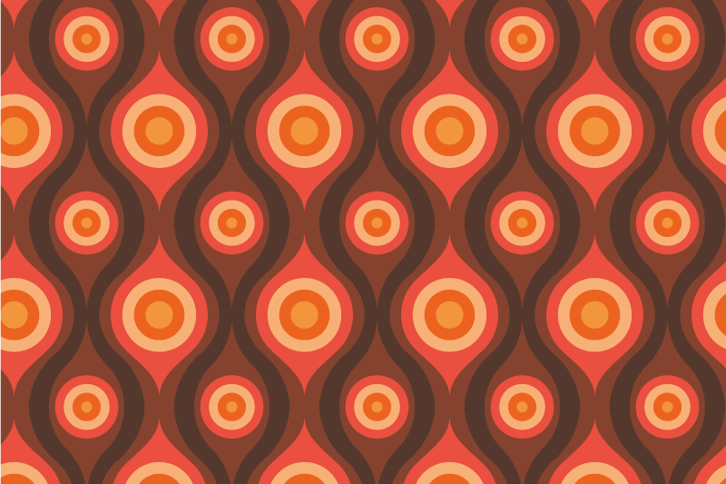 Tapis mosaique vinyle motif de cercle vintage - TenStickers