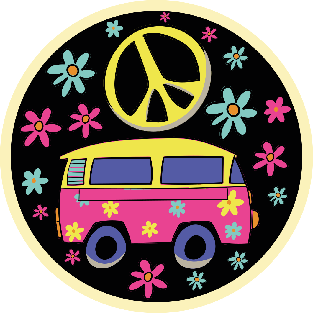 Tapis vinyle autres tapis fourgonnette flower power - TenStickers