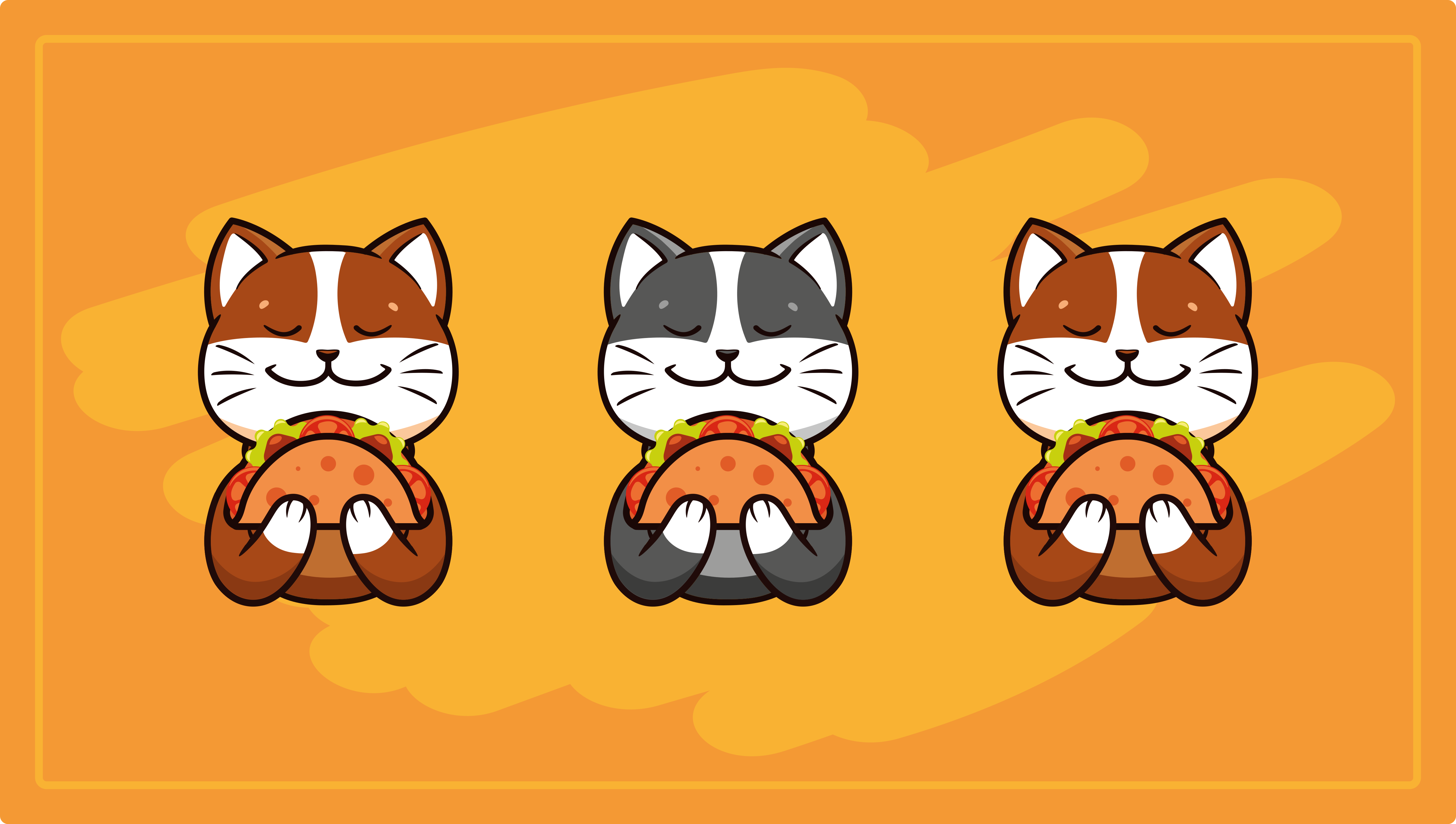 Tapis vinyle autres tapis trio de chats heureux - TenStickers