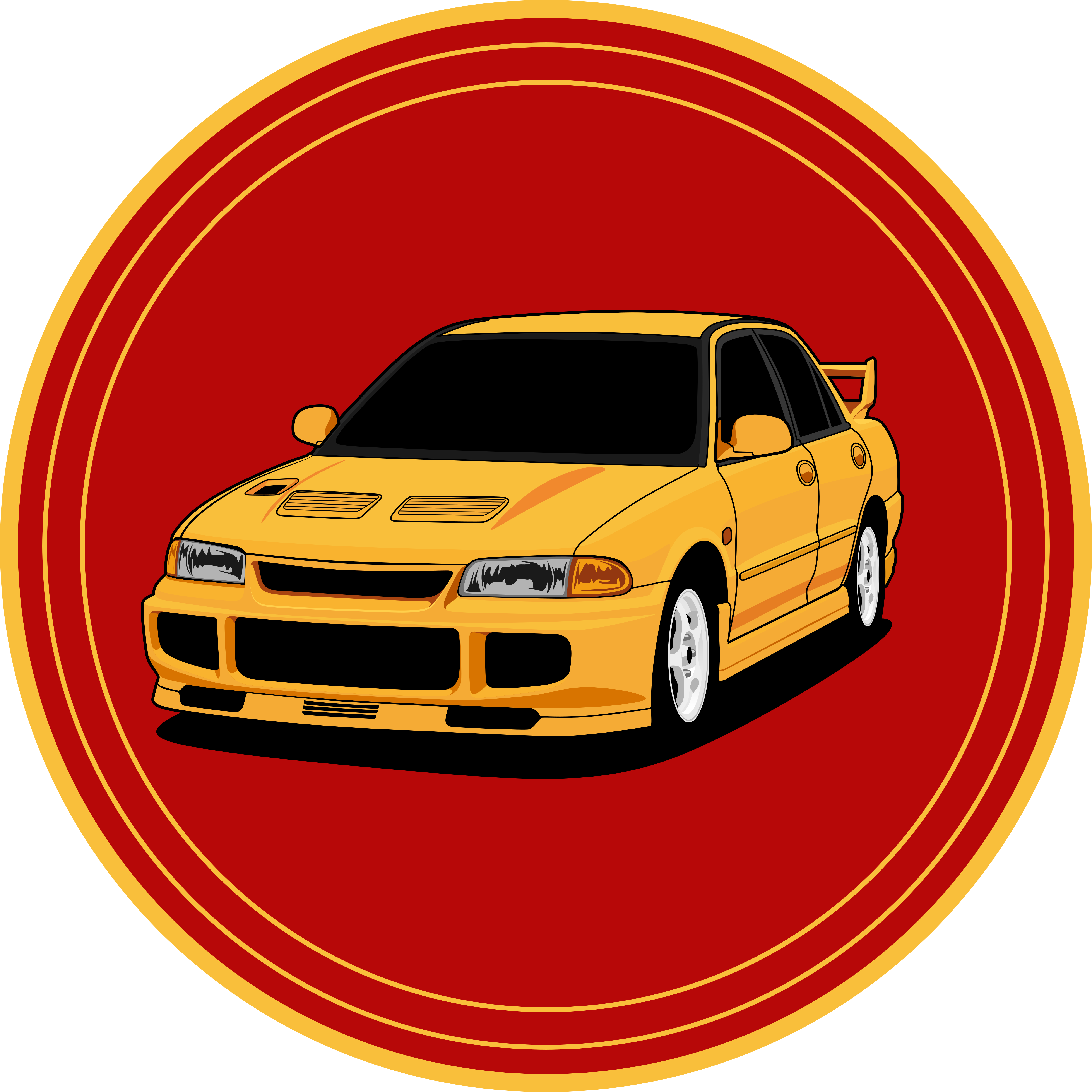 Tapis vinyle ado voiture de sport jaune - TenStickers
