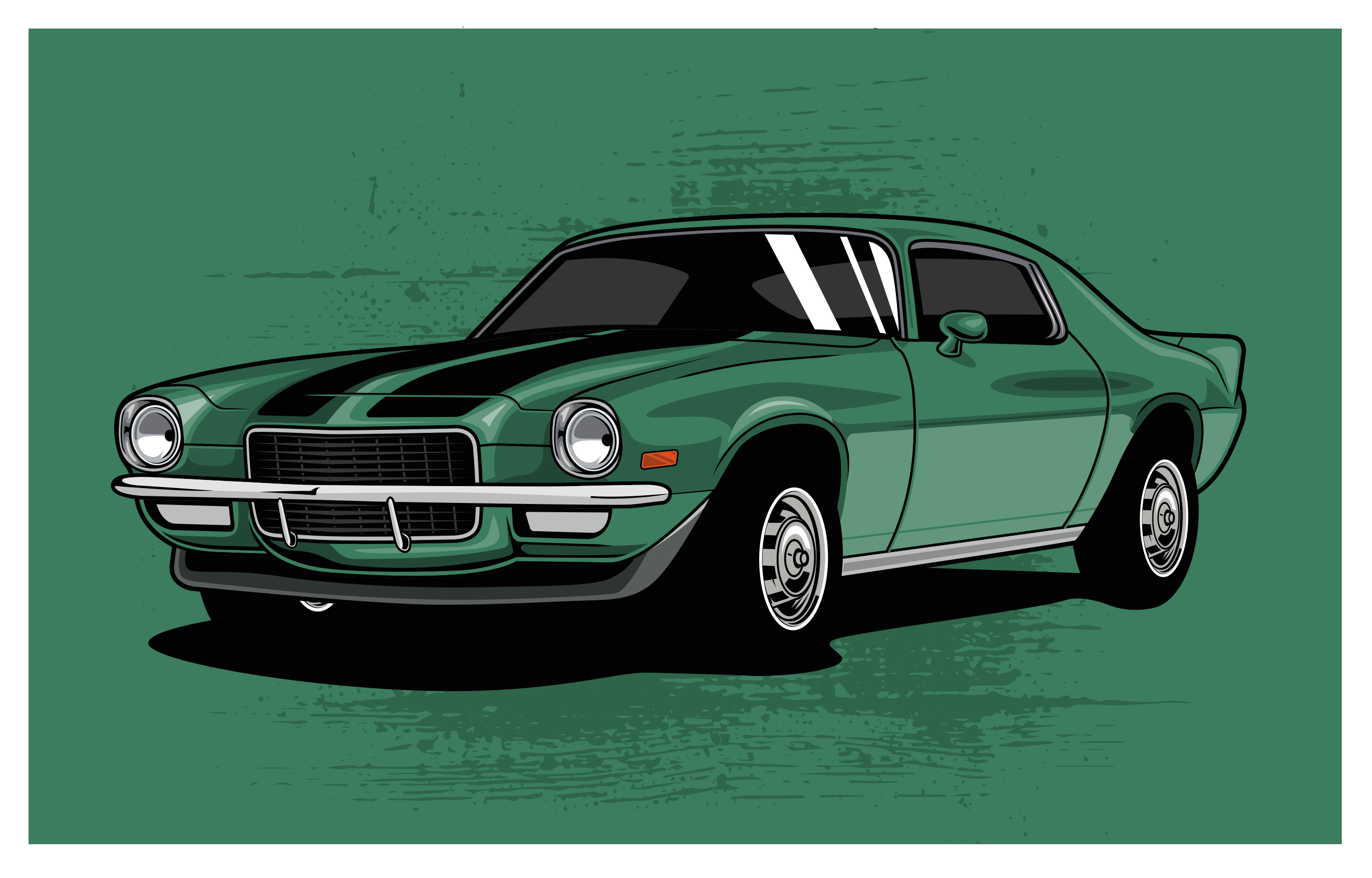 Tapis vinyle salon Super muscle car - TenStickers