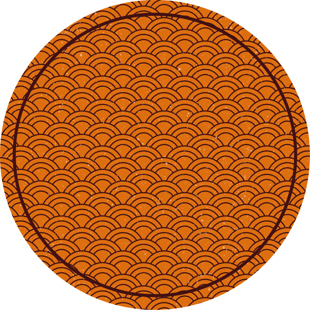 Tapis vinyle rond motif de vagues orange - TenStickers