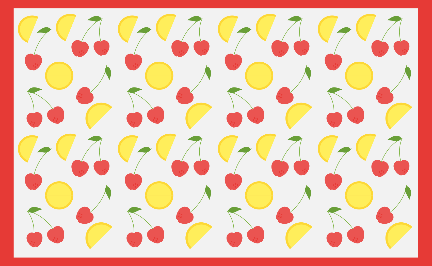 Tapis vinyle cuisine motif cerise et citron - TenStickers