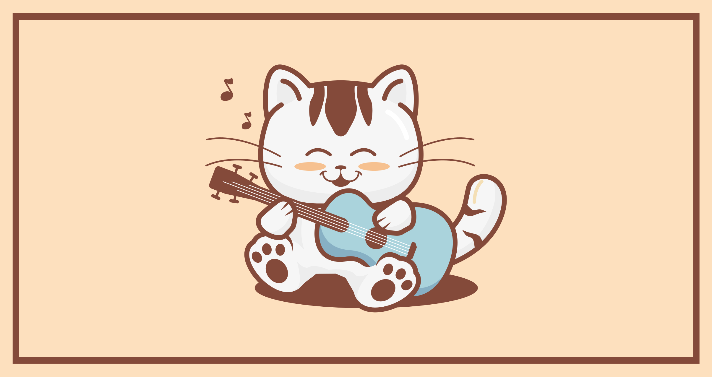 Tapis vinyle animal chat musicien heureux - TenStickers