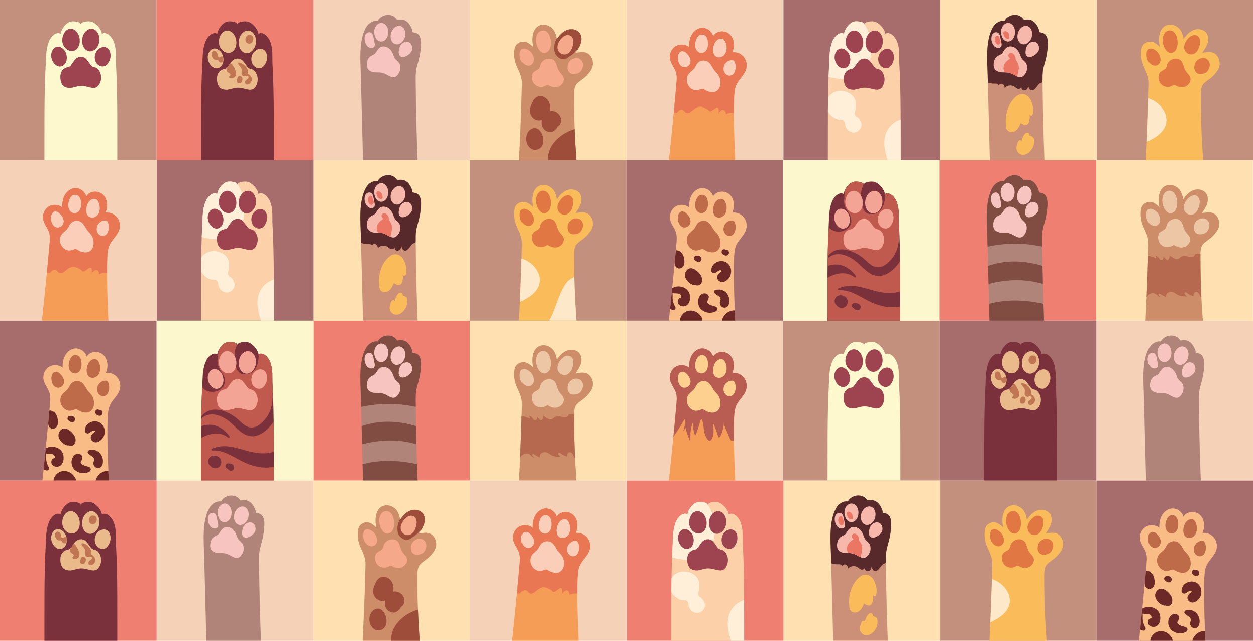 Tapis vinyle animal empreintes de pattes vibrantes - TenStickers