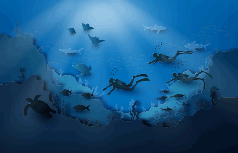 Tapis vinyle nature exploration sous-marine - TenStickers