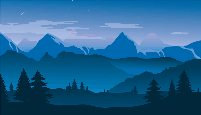 Tapis vinyle moderne Forêt de peinture de nuit - TenStickers