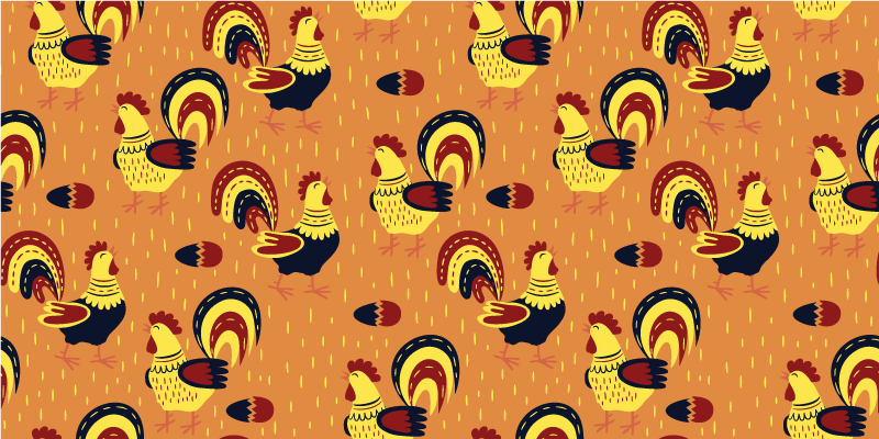 Tapis vinyle animal Couleurs originales d'ombre de coq - TenStickers