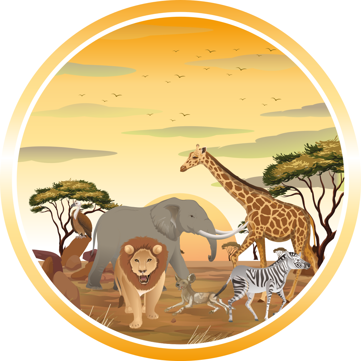 Tapis vinyle animal aventure animalière safari - TenStickers