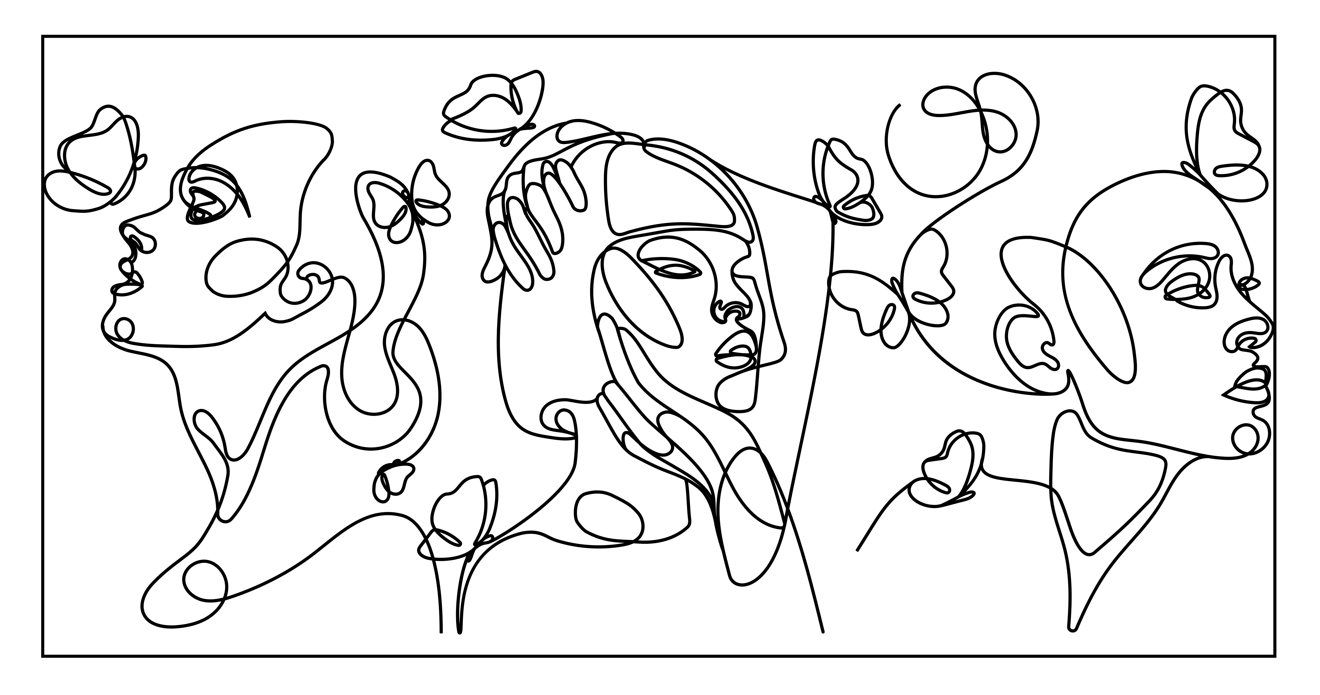 Tapis vinyle design moderne visages art outlime - TenStickers