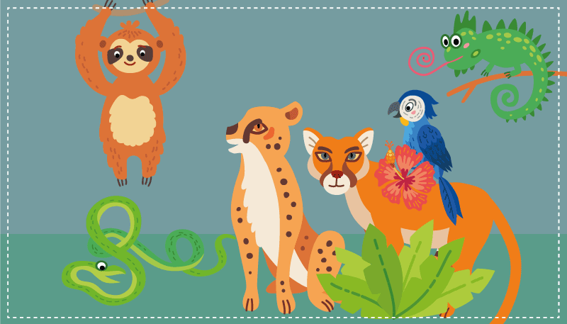 Tapis vinyle animal aire de jeux pour animaux de la jungle - TenStickers