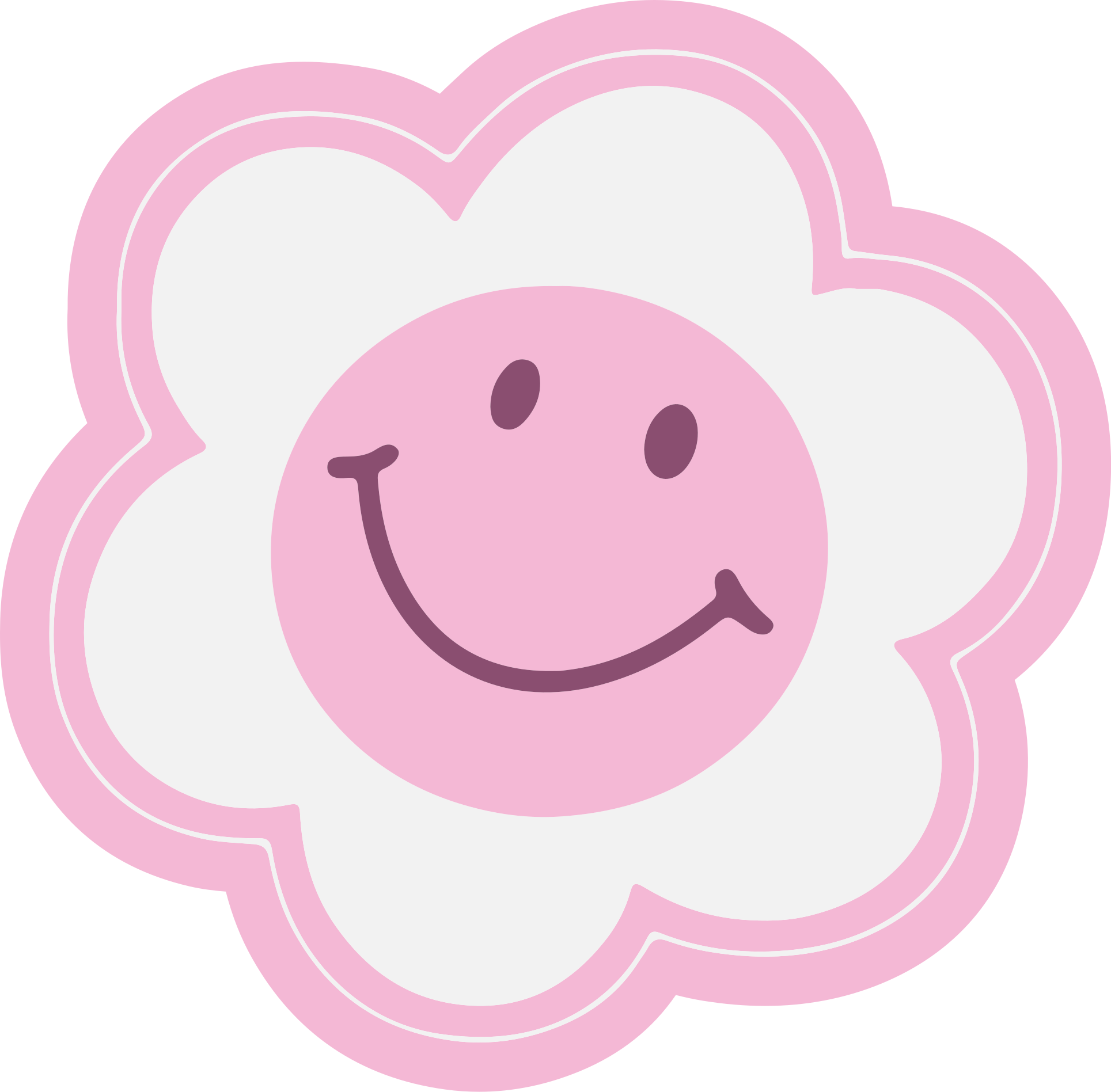 Tapis vinyle ado emblème floral souriant - TenStickers