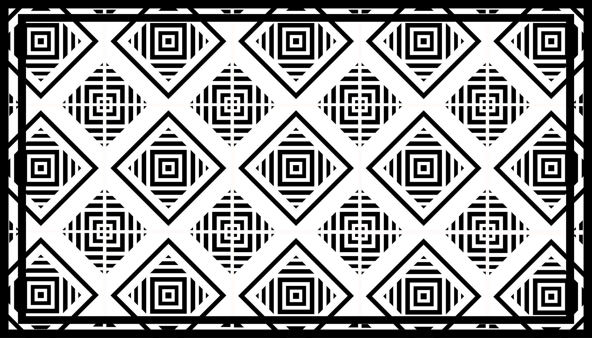 Tapis vinyle géométrique motifs monochromes - TenStickers