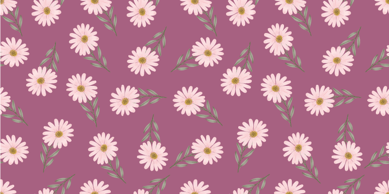 Tapis vinyle fleurs et plantes ensemble de marguerites - TenStickers