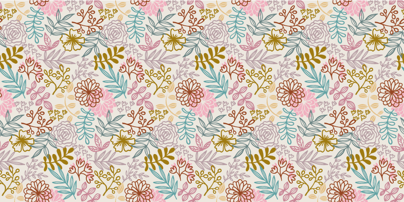Tapis vinyle chambre collection de motifs floraux - TenStickers