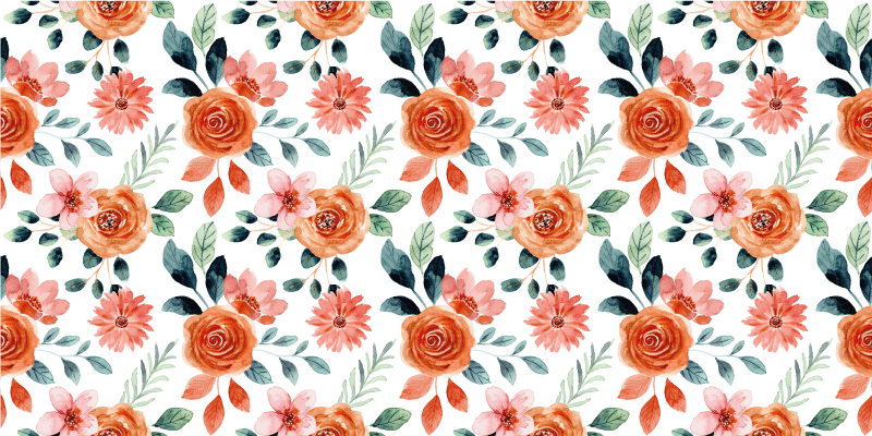 Tapis vinyle fleurs et plantes ravissant motif botanique - TenStickers