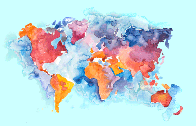 Tapis vinyle carte du monde carte du monde colorée - TenStickers