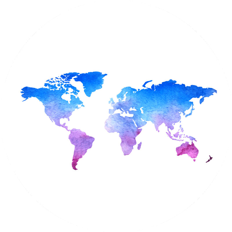 Tapis vinyle carte du monde texture aquarelle circulaire. - TenStickers