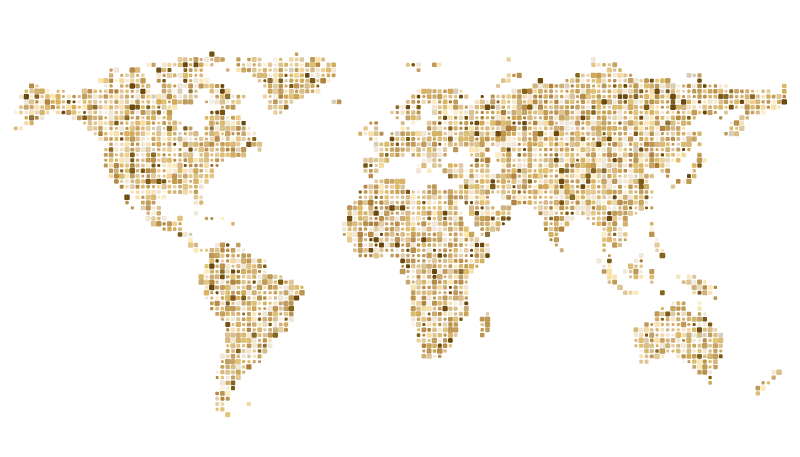 Tapis vinyle carte du monde contour doré - TenStickers