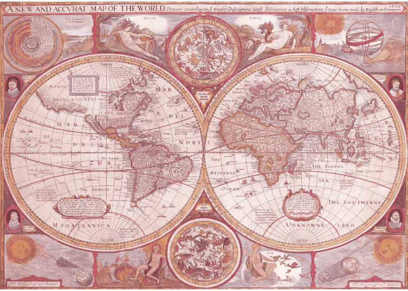 Tapis vinyle carte du monde vintage carte du globe - TenStickers