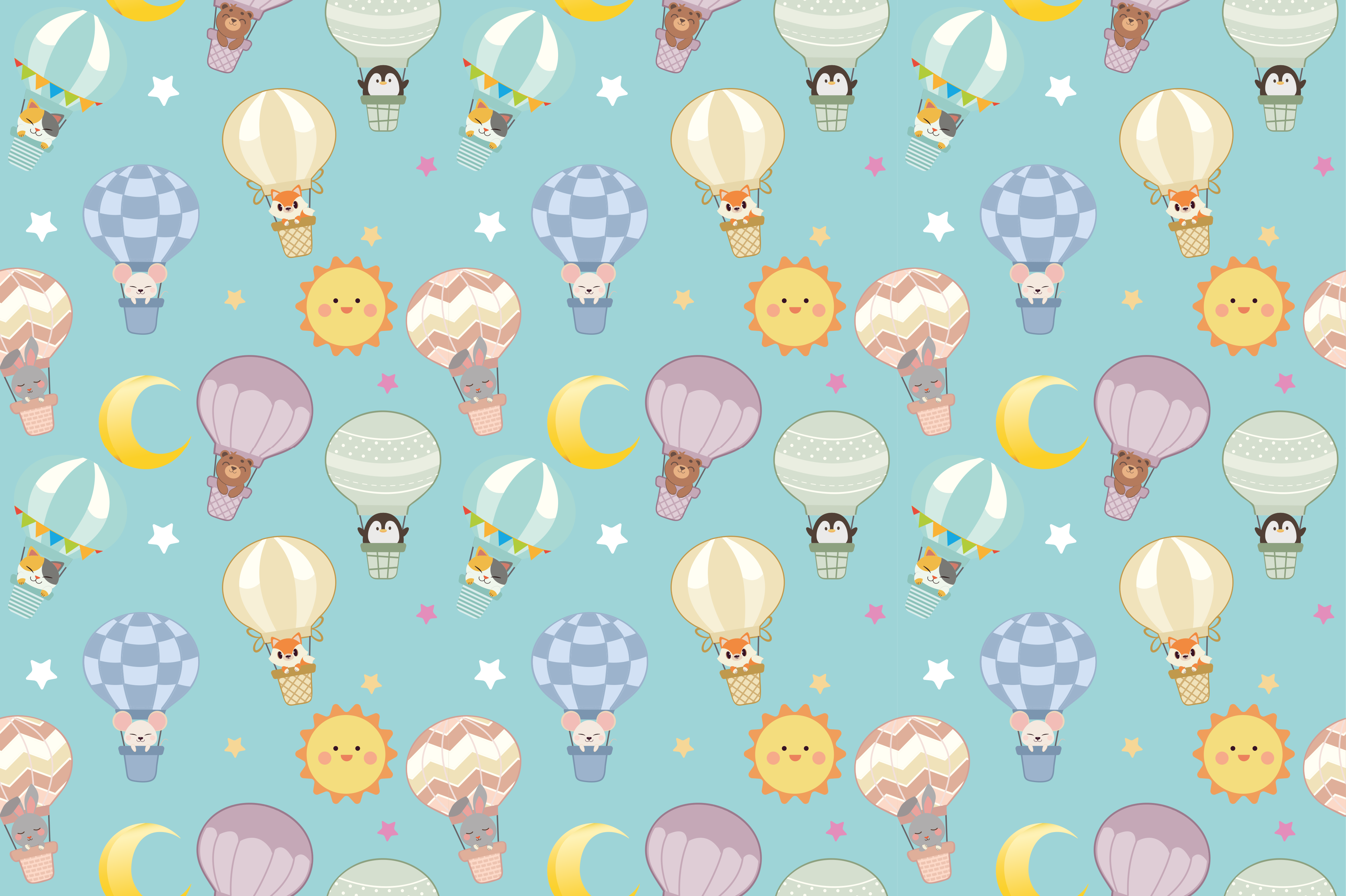 Tapis vinyle chambre bébé air chaud fantaisiste - TenStickers