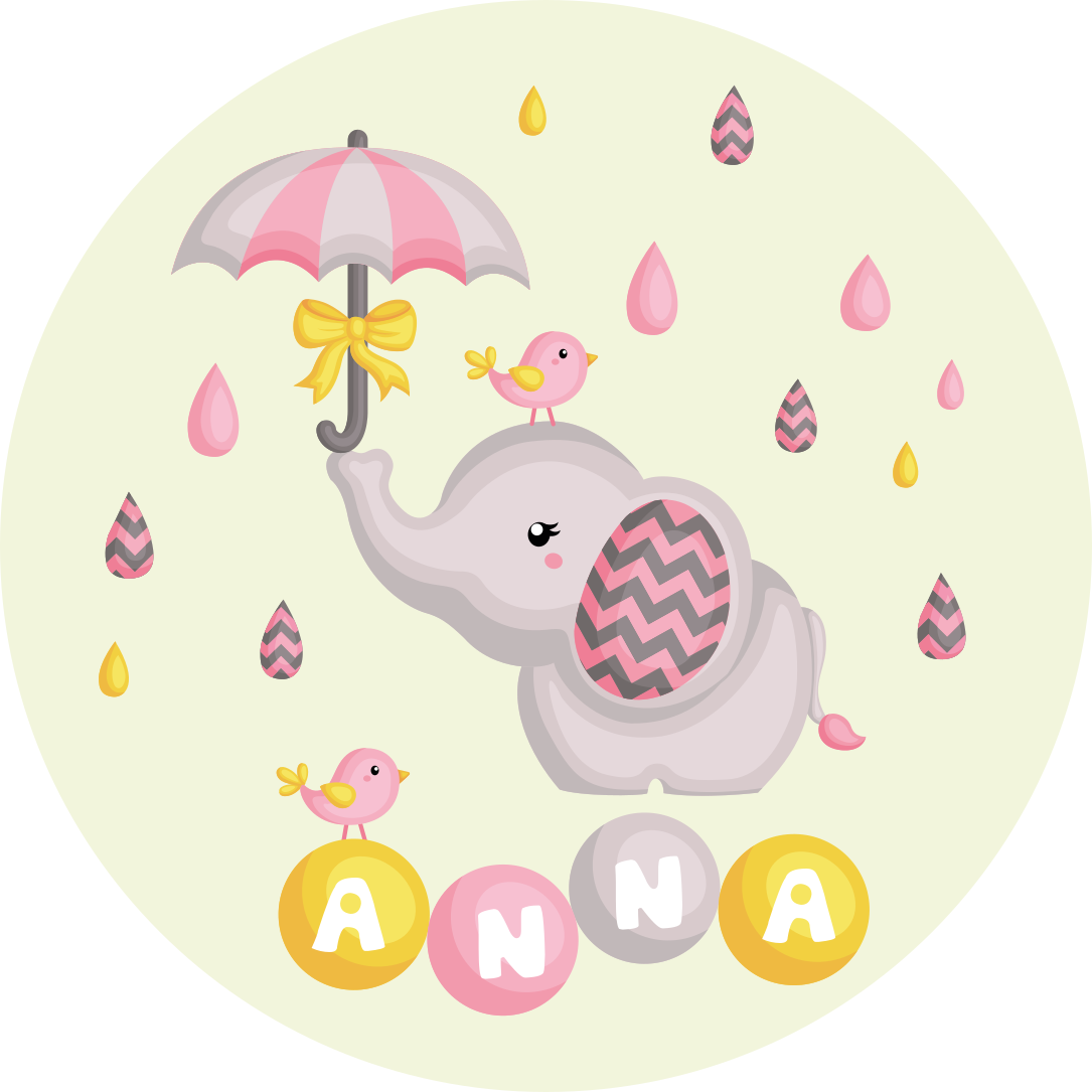 Tapis vinyle personnalisé joli motif d'éléphant - TenStickers