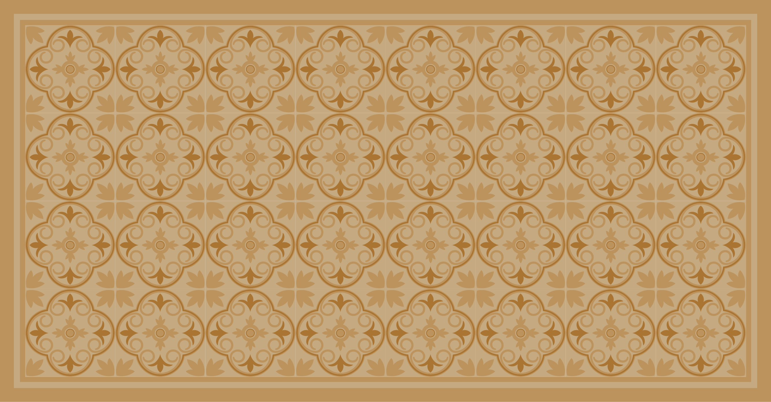 Tapis vinyle carreaux vinyle floral vintage beige - TenStickers