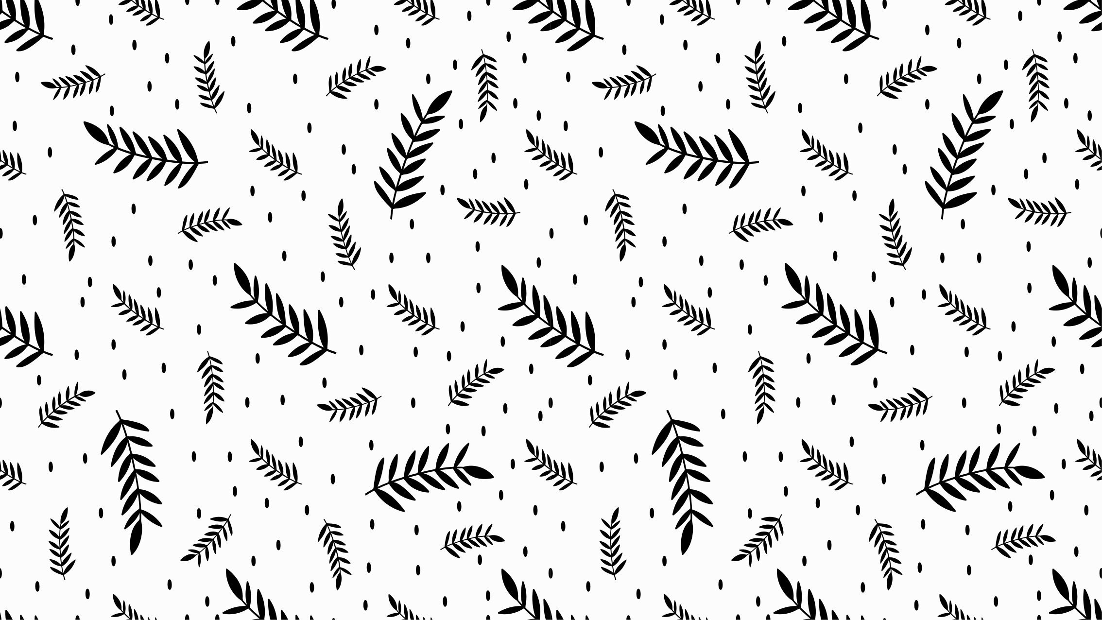 Tapis vinyle nature motif de feuilles noires - TenStickers