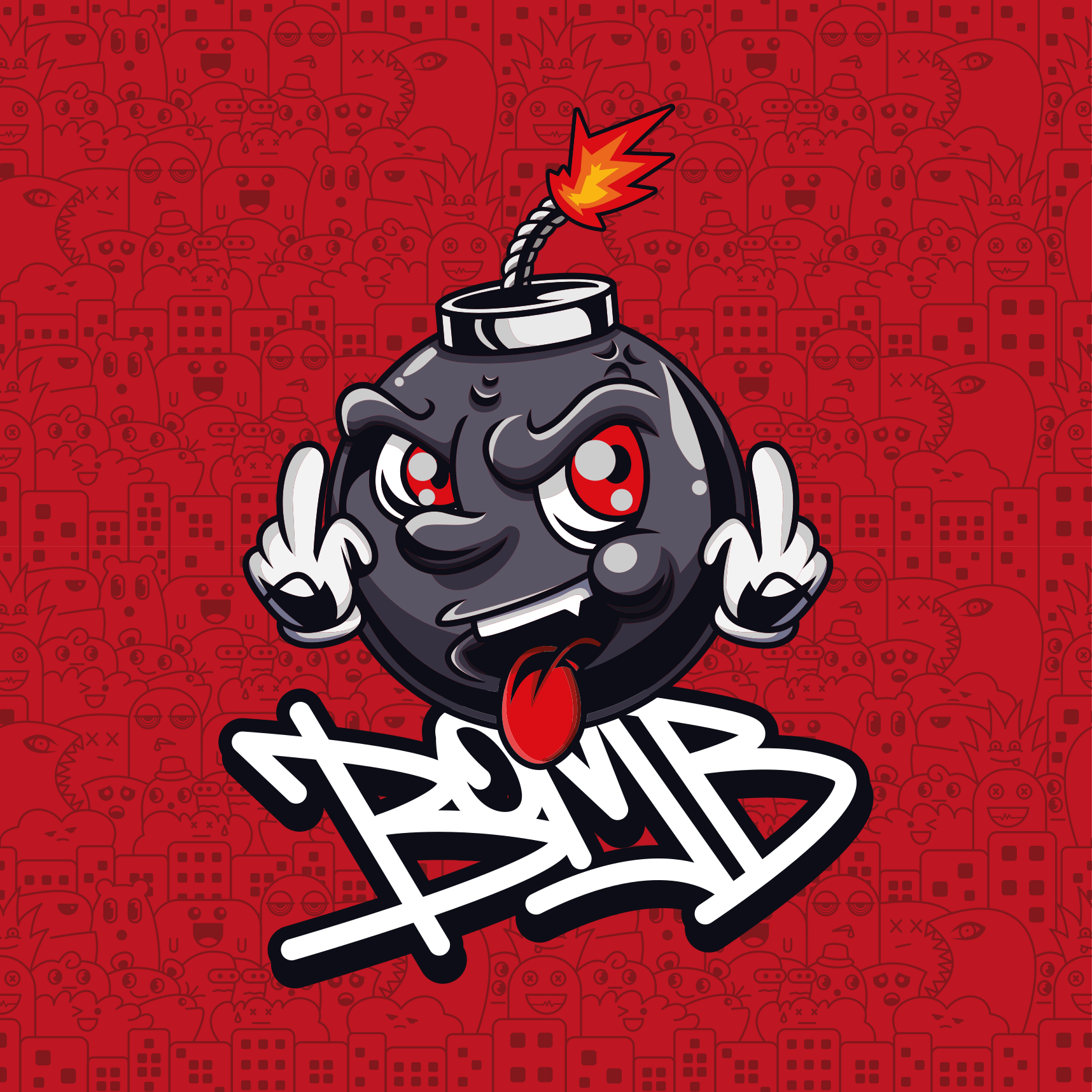 Tapis vinyle moderne Swag baby bombe graffiti dessin animé - TenStickers