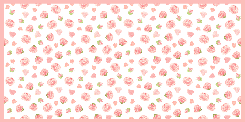 Tapis vinyle salon Roses aquarelles en rose - TenStickers