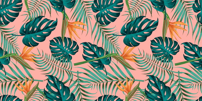 Tapis vinyle nature feuillage tropical - TenStickers