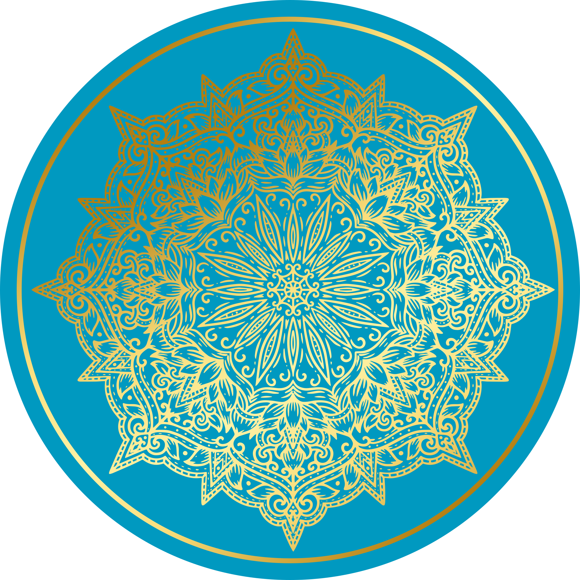 Tapis vinyle rond œuvre d'art mandala complexe - TenStickers