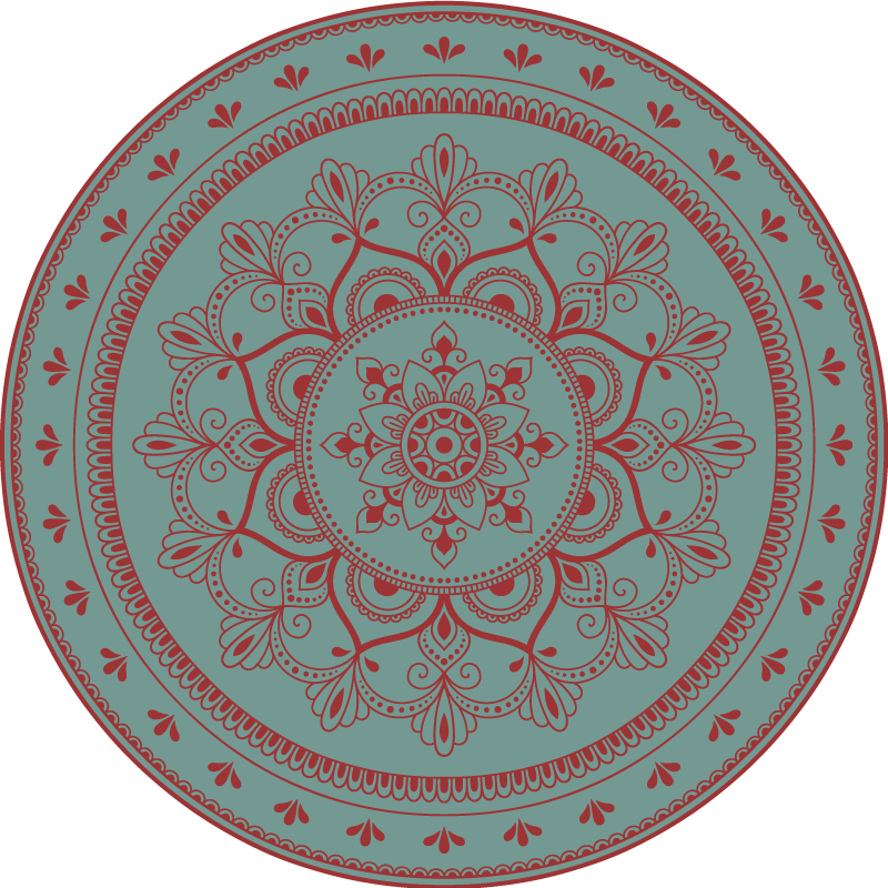 Tapis vinyle mandala illustration circulaire complexe - TenStickers