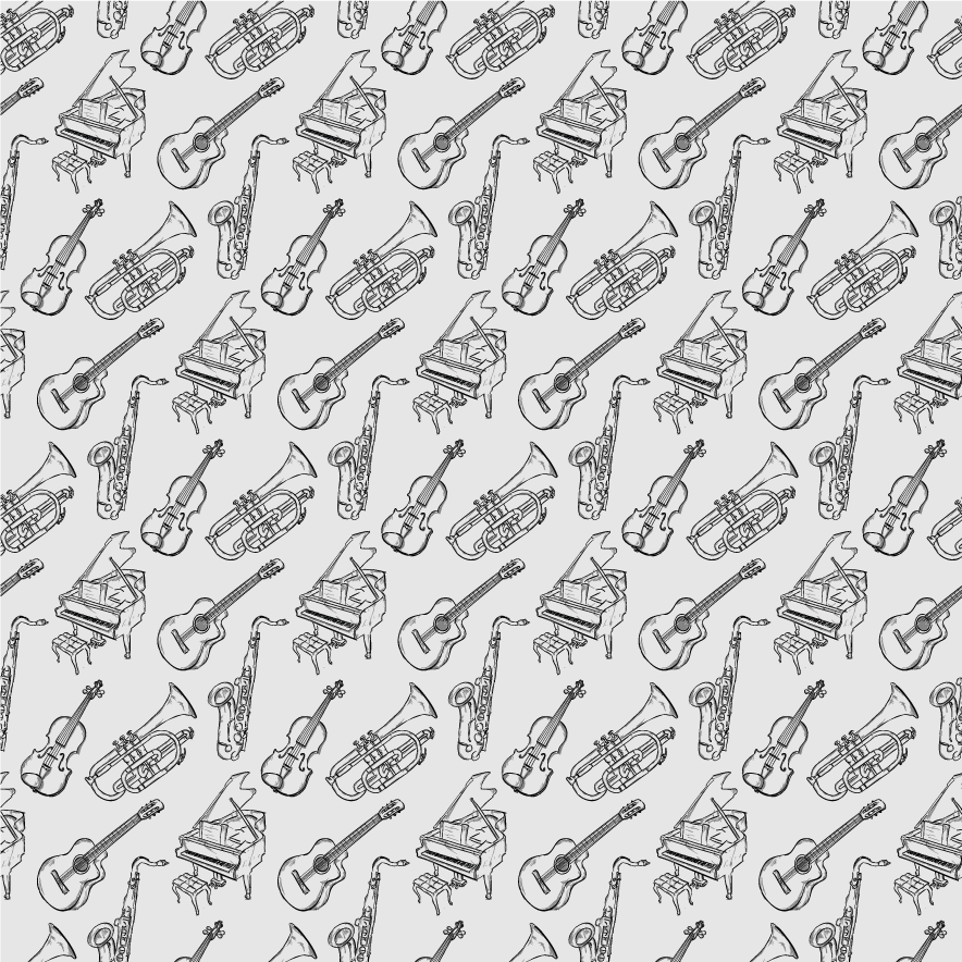 Tapis vinyle texture collection instruments de musique - TenStickers