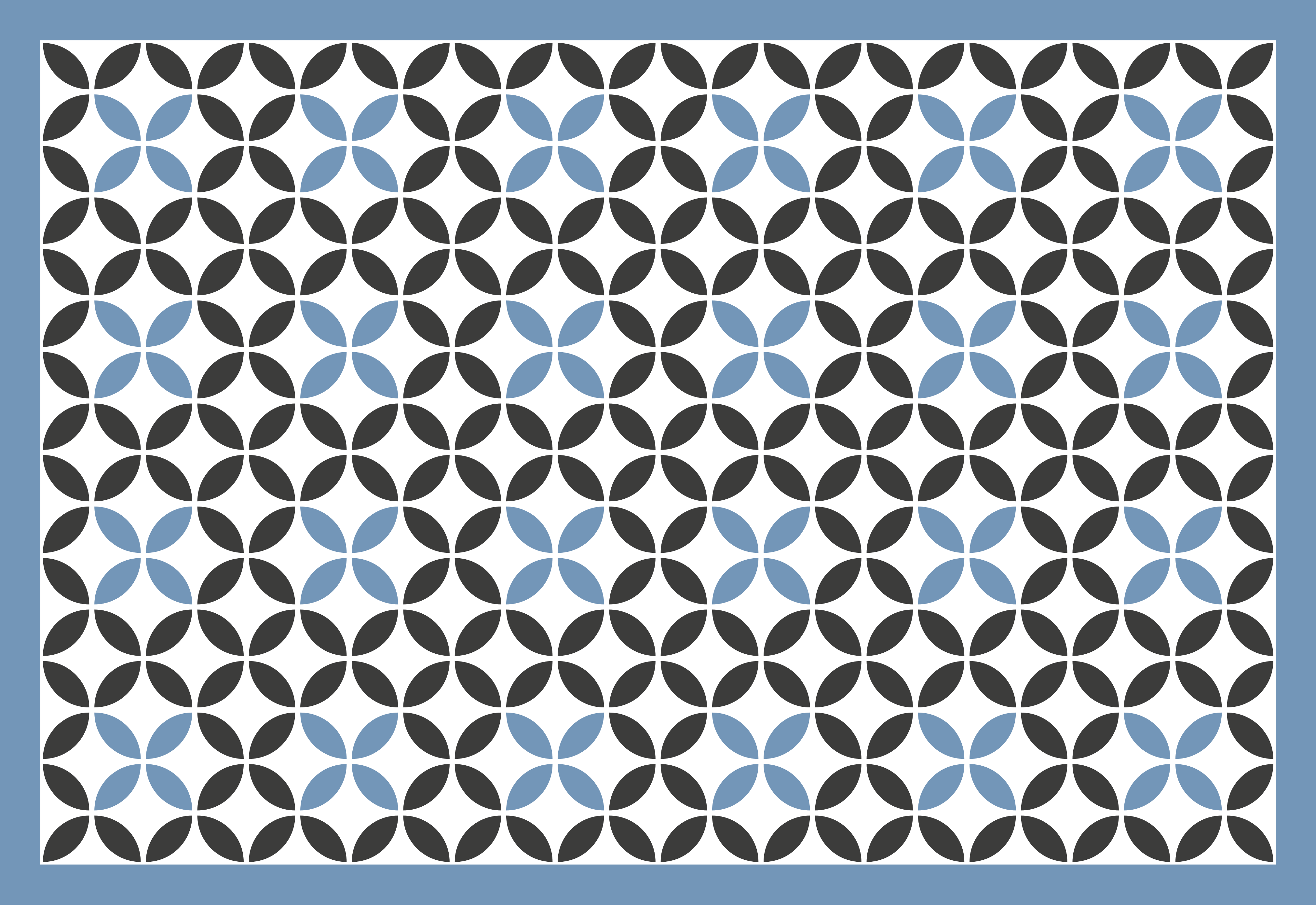 Tapis vinyle Lignes blanches noires bleues - TenStickers