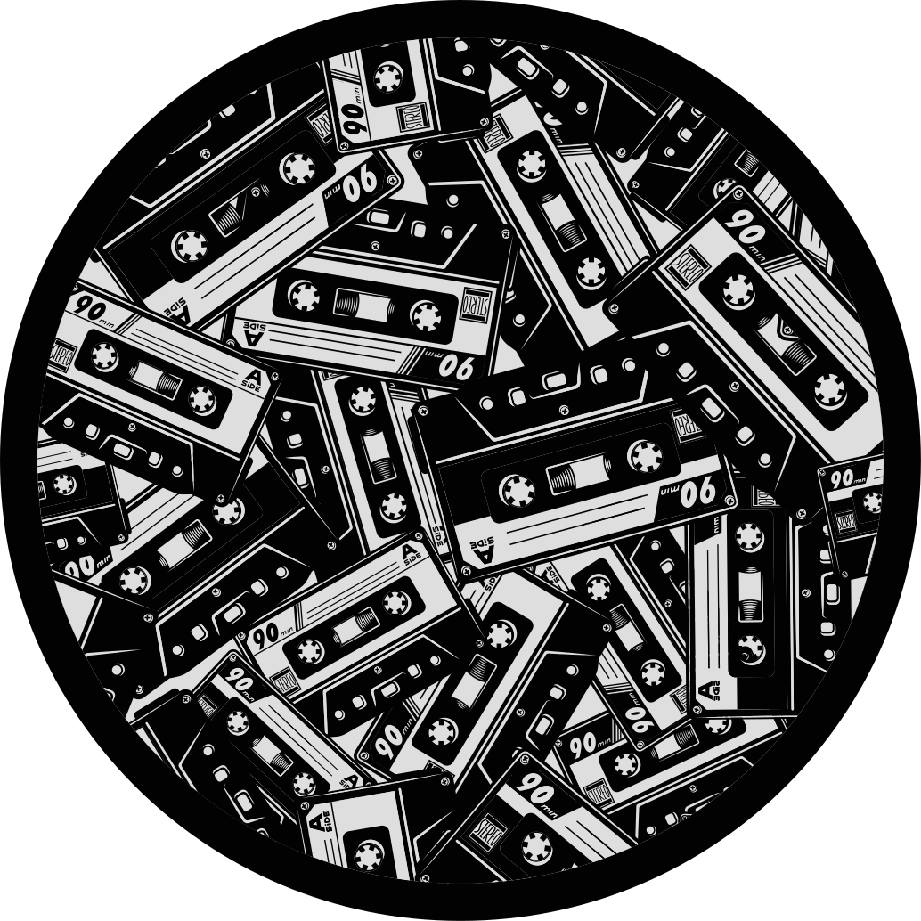 Tapis vinyle rond Modèle de cassette - TenStickers