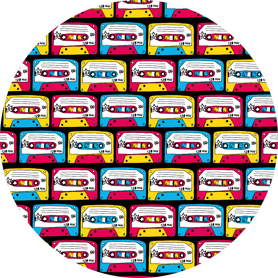 Tapis vinyle vintage cassettes animées - TenStickers