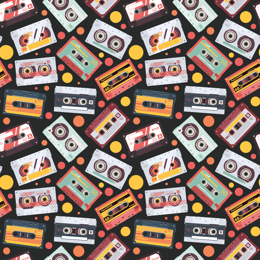 Tapis vinyle texture style cassette rétro - TenStickers