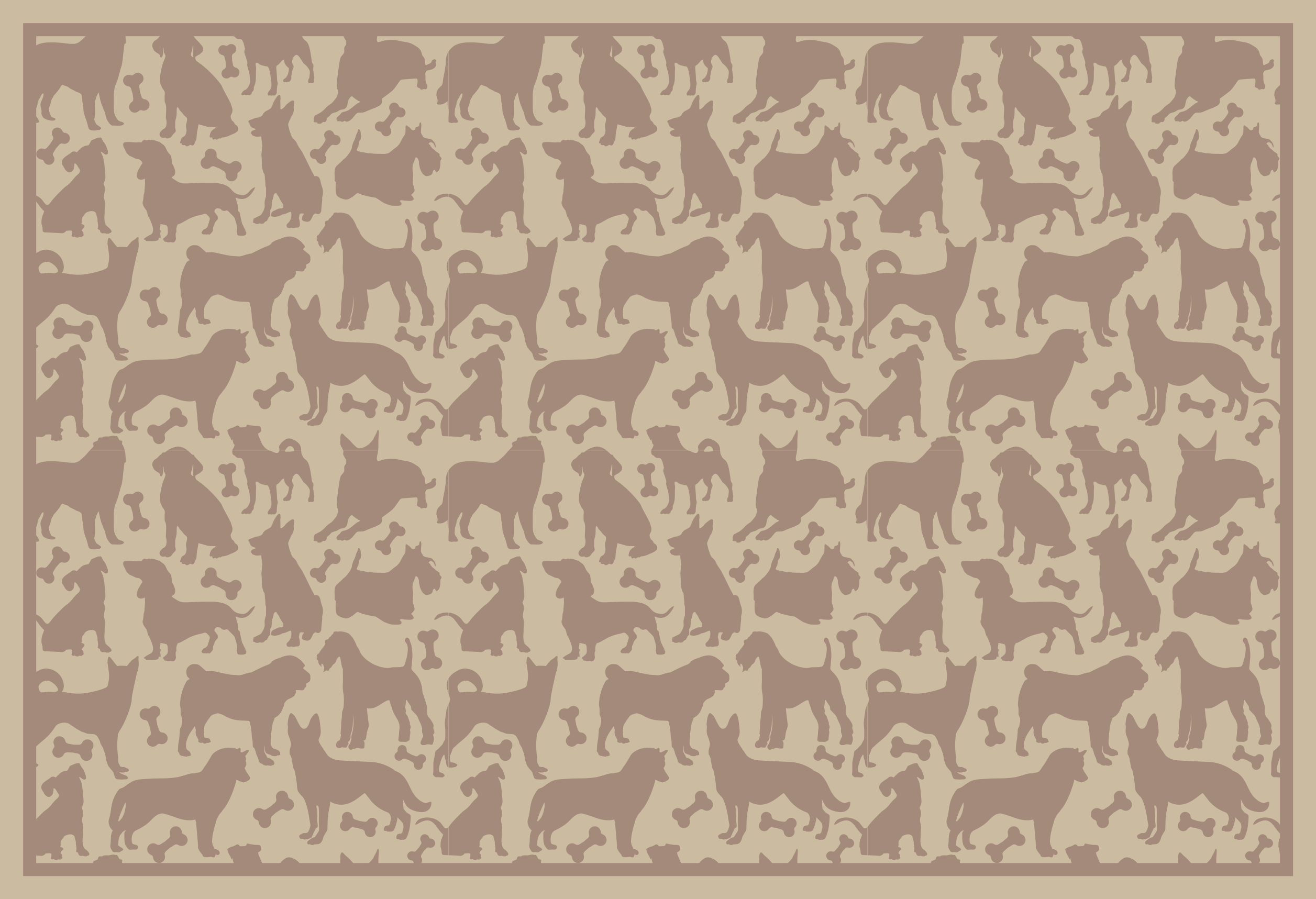Tapis vinyle animal motif de silhouettes de chien - TenStickers