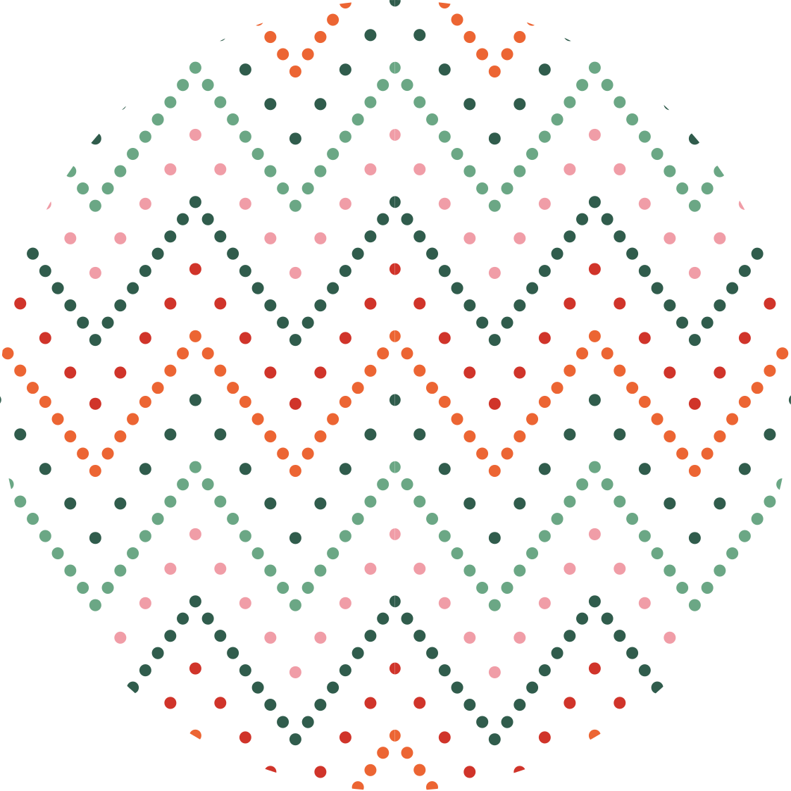 Tapis vinyle rond Lignes en zigzag dods multicolores - TenStickers