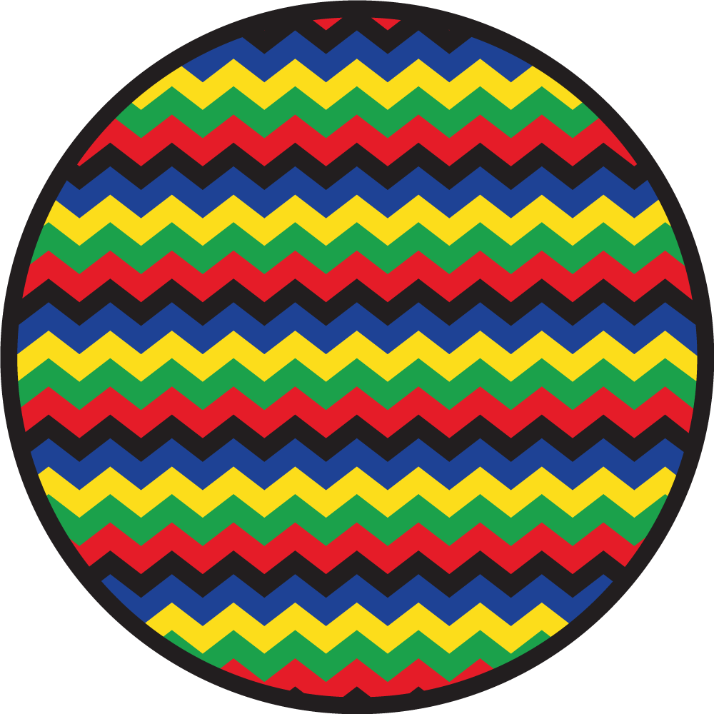 Tapis vinyle géométrique style zigzag coloré - TenStickers