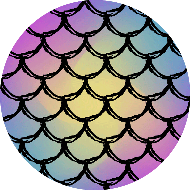 Tapis vinyle salle de bain motif dégradé écailles - TenStickers