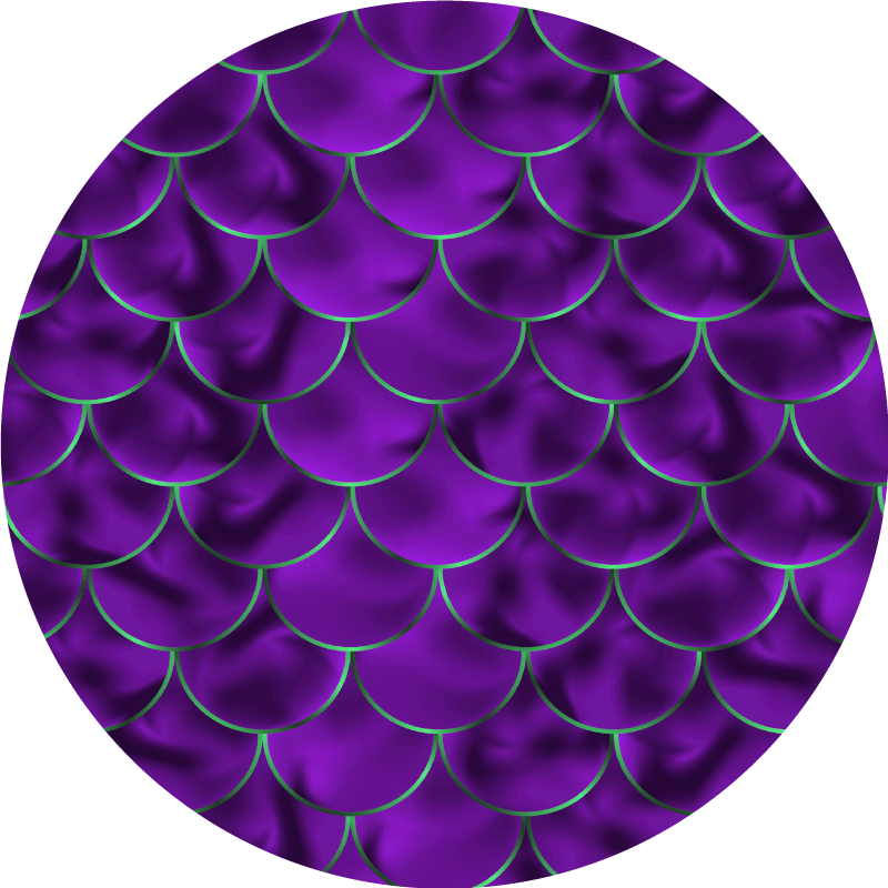 Tapis vinyle rond Squama de poisson écaille de sirène - TenStickers