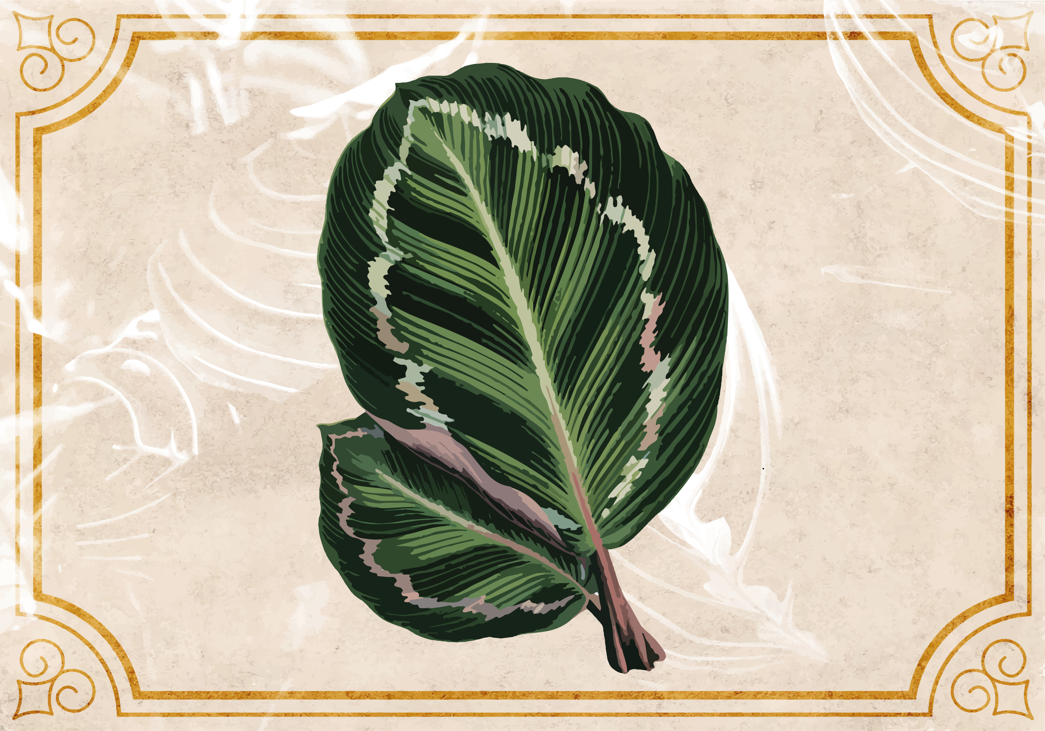 Tapis vinyle nature élégance du motif de feuille - TenStickers