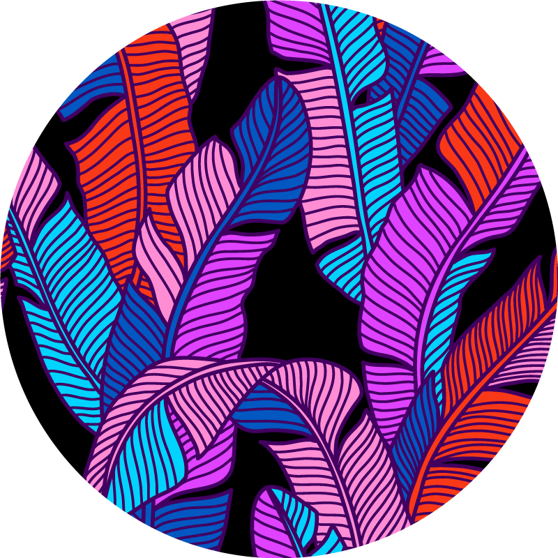 Tapis vinyle fleurs et plantes éléments de feuilles vivantes - TenStickers