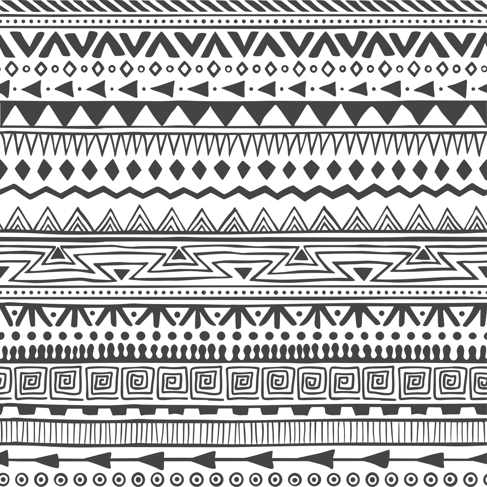 Tapis vinyle éthnique conception blanche et noire - TenStickers